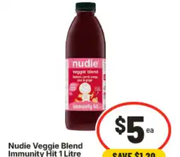 IGA Nudie Veggie Blend Immunity Hit 1 Litre offer