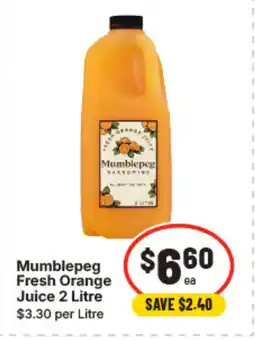 IGA Mumblepeg fresh orange juice 2 litre offer