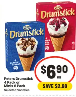 IGA Peters drumstick 4 pack or minis 6 pack offer