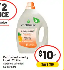 IGA Earthwise laundry liquid 2 litre offer
