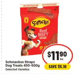 IGA Schmackos strapz dog treats 450-500g offer