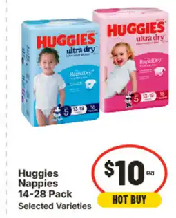 IGA Huggies nappies 14-28 pack offer