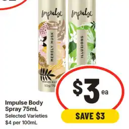 IGA Impulse body spray 75ml offer