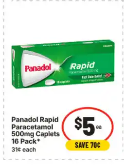 IGA Panadol rapid 500mg caplets paracetamol offer