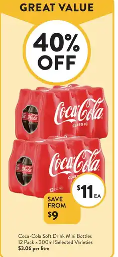 Foodworks Coca-cola soft drink mini bottles offer