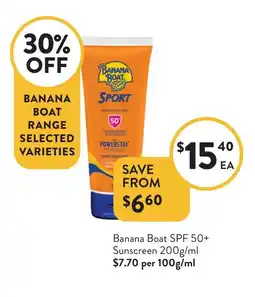 Foodworks Banana boat spf 50+ sunscreen offer