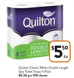 Foodworks Quilton classic white double length offer