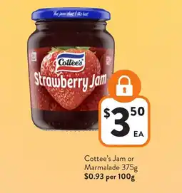 Foodworks Cottee's jam or marmalade offer