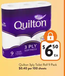 Foodworks Quilton 3ply toilet roll offer