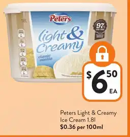 Foodworks Peters Light & Creamy Ice Cream offer
