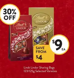 Foodworks Lindt Lindor Sharing Bags offer