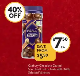 Foodworks Cadbury chocolate coated scorched fruit or nuts offer