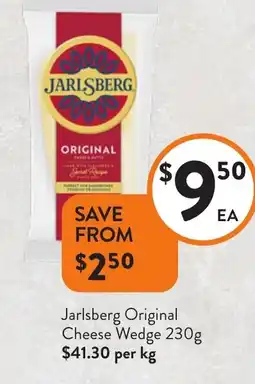 Foodworks Jarlsberg original cheese wedge offer