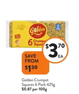 Foodworks Golden Crumpet Squares offer