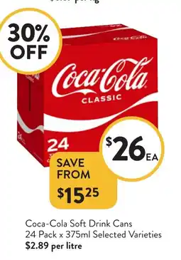 Foodworks Coca-cola soft drink cans offer
