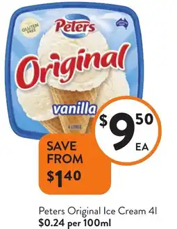 Foodworks Peters original ice cream 41 offer