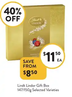 Foodworks Lindt lindor gift box offer