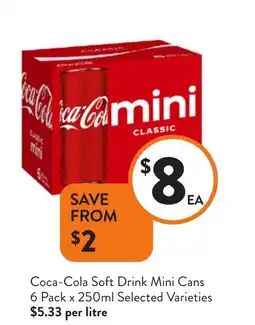 Foodworks Coca-Cola Soft Drink Mini Cans offer