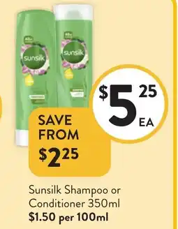 Foodworks Sunsilk shampoo or conditioner offer