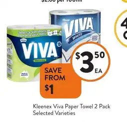 Foodworks Kleenex viva paper towel offer