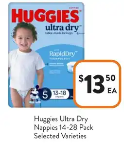 Foodworks Huggies Ultra Dry Nappies offer