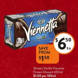 Foodworks Streets Vanilla Vienetta Frozen Dessert offer