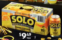 ALDI J Solo Zero Sugar Lemon & Orange offer