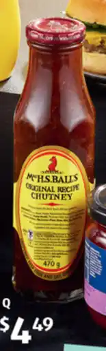 ALDI Q Mrs H.S. Ball's Original Chutney offer