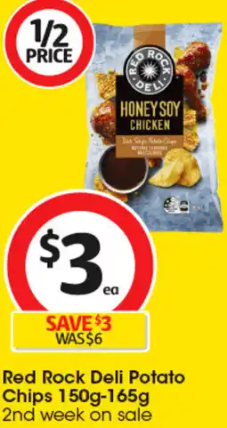 Coles Red Rock Deli Potato Chips offer