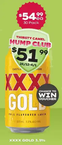 Thirsty Camel Xxxx gold 3.5% offer