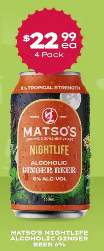 Thirsty Camel Matso's nightlife alcoholic ginger beer 6% offer