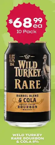 Thirsty Camel Wild turkey rare bourbon & cola 8% offer