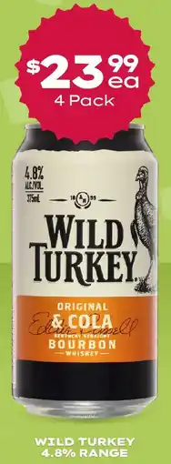 Thirsty Camel Wild turkey 4.8% range offer