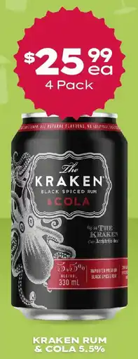 Thirsty Camel Kraken rum & cola 5.5% offer
