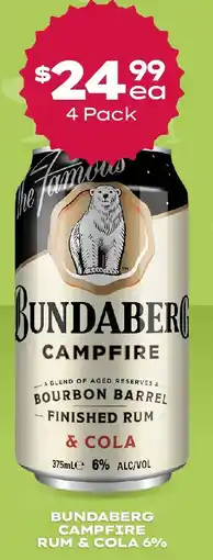 Thirsty Camel Bundaberg campfire rum & cola 6% offer