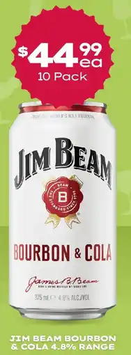 Thirsty Camel Jim beam bourbon & cola 4.8% range offer