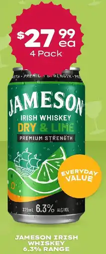 Thirsty Camel Jameson irish whiskey 6.3% range offer