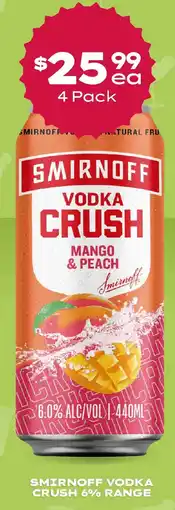 Thirsty Camel Smirnoff vodka crush 6% range offer