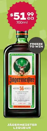 Thirsty Camel Jägermeister liqueur offer