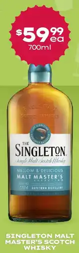 Thirsty Camel Singleton malt master's scotch whisky offer