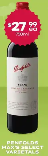 Thirsty Camel Penfolds max's select varietals offer