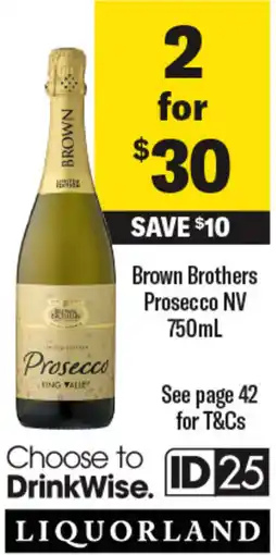 Coles Brown brothers prosecco nv offer