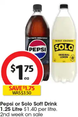 Coles Pepsi or Solo Soft Drink offer