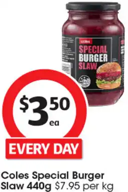 Coles Coles Special Burger Slaw offer