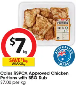 Coles Coles rspca approved chicken portions with bbq rub offer