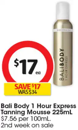 Coles Bali Body 1 Hour Express Tanning Mousse offer