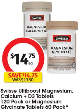 Coles Swisse ultiboost magnesium, calcium + d3 tablets offer