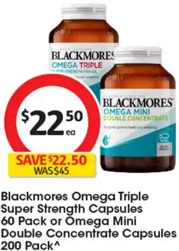 Coles Blackmores Omega Triple Super Strength Capsules offer
