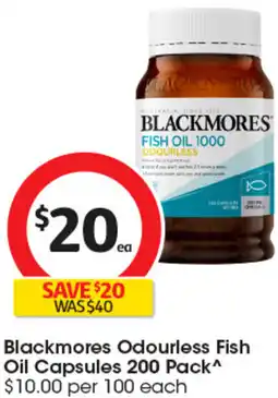 Coles Blackmores Odourless Fish Oil Capsules offer