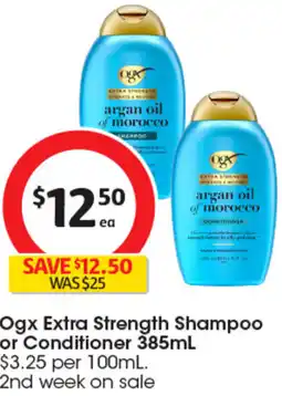 Coles Ogx Extra Strength Shampoo or Conditioner offer